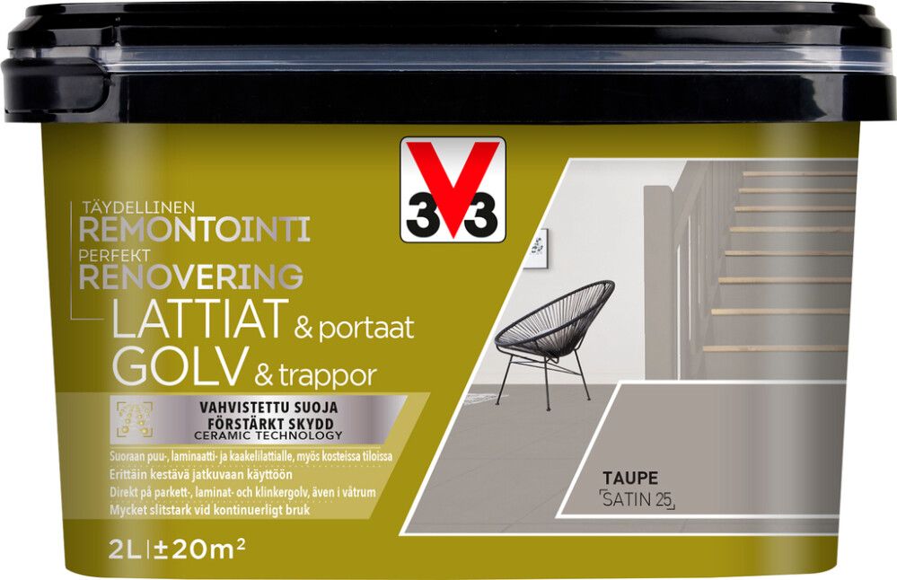 Põrandavärv V33 Lattiat & portaat Taupe