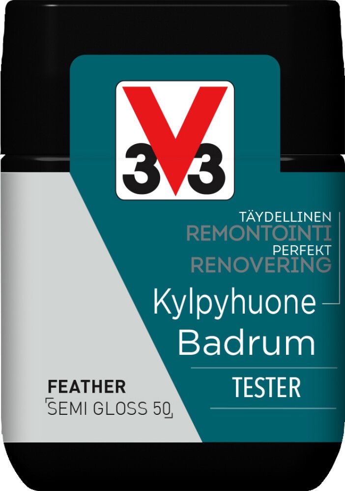 Keraamiliste plaatide värv V33 Kylpyhuone Feather tester
