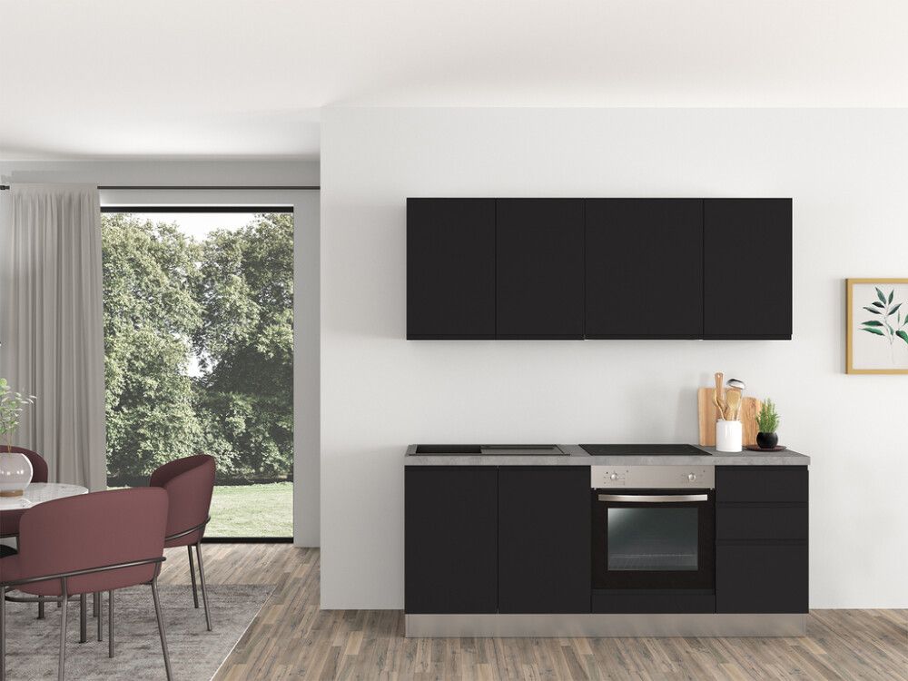 Köögikomplekt Marinelli Nero 1,95 m Mattmust