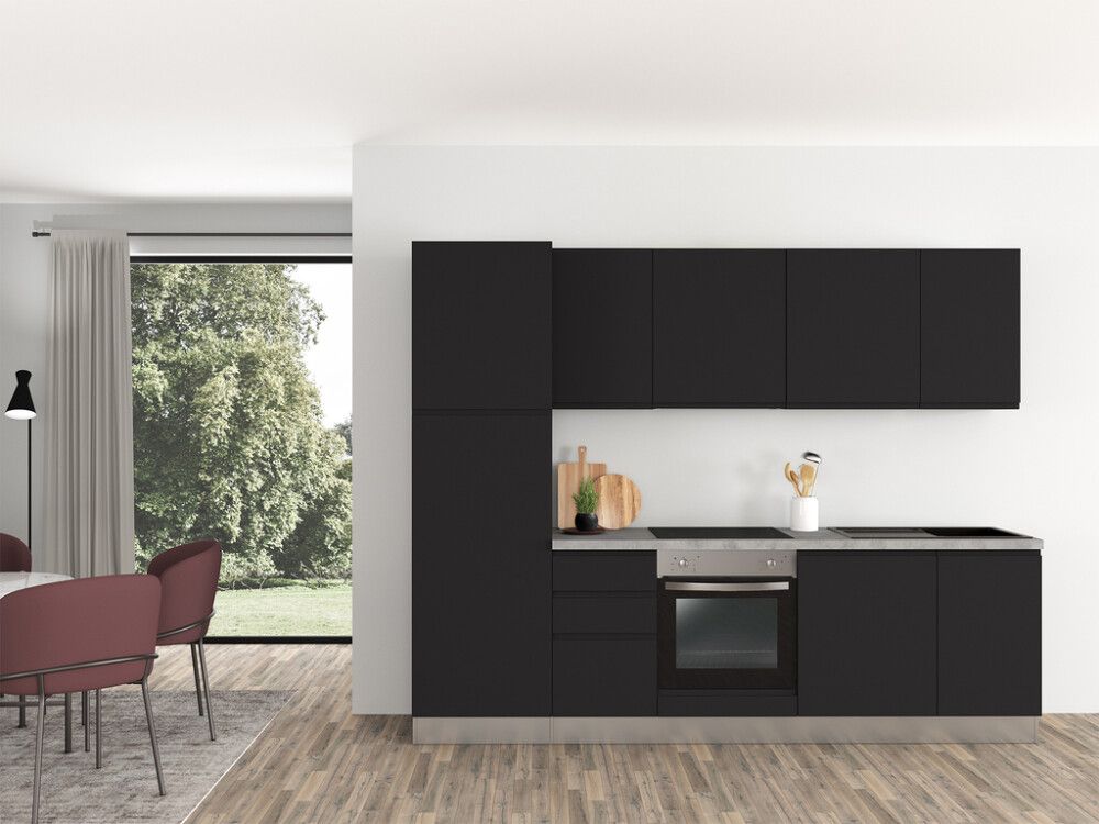 Köögikomplekt Marinelli Nero 2,70 m Mattmust