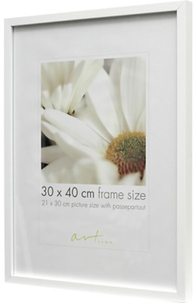 Pildiraam Leila 61 x 91,5 cm, must/valge/puit 30 x 40 cm Valge