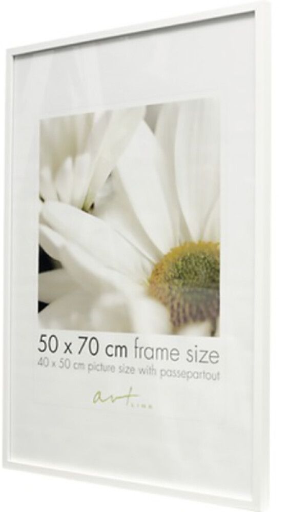 Pildiraam Leila 61 x 91,5 cm, must/valge/puit 50 x 70 cm Valge