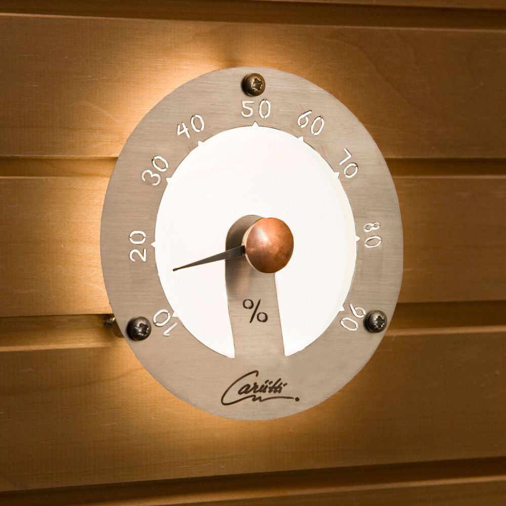Sauna hügromeeter kiudoptiline Cariitti 120 mm roostevaba teras