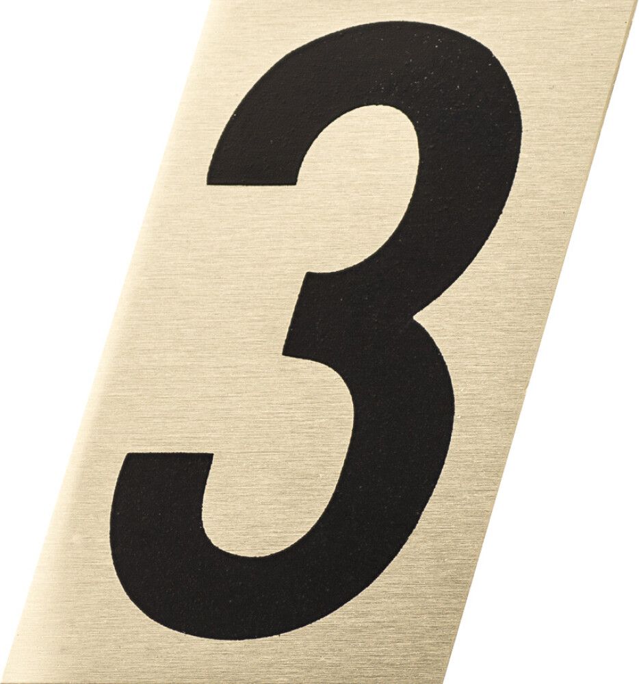 Number kuldne/must 3 25 mm