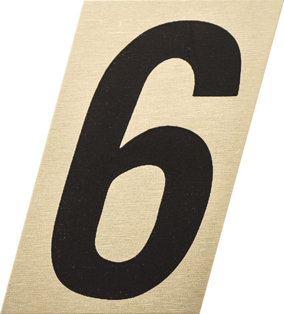 Number kuldne/must 6 25 mm