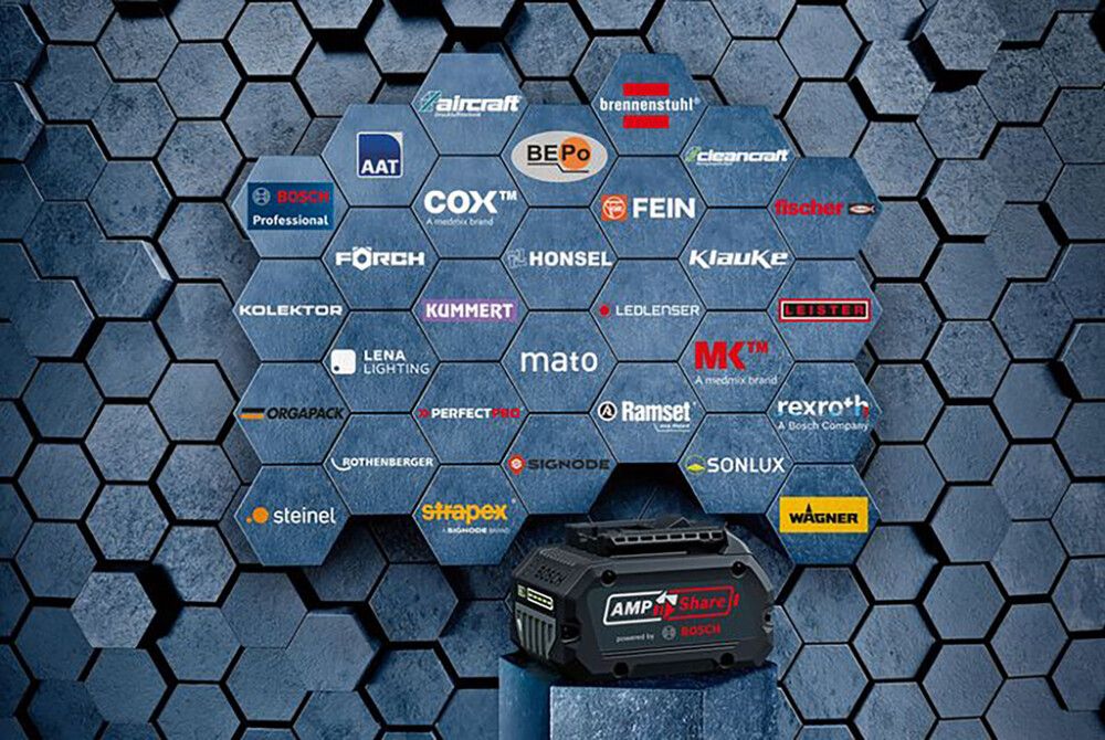 Aku ja laadija Bosch Professional AmpShare 18 V 4 Ah