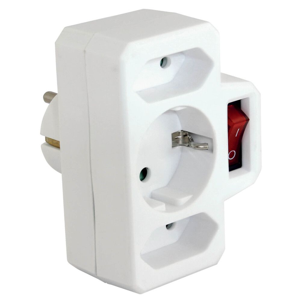 Harupistik lülitiga 2 +1 Schuko
