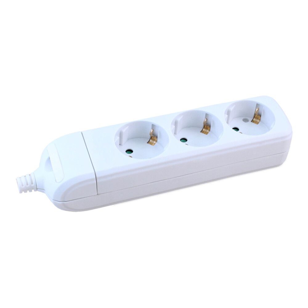 Pikendusjuhe 3 pistikupesaga H05VV‑F 3G1.5 valge - 3 m