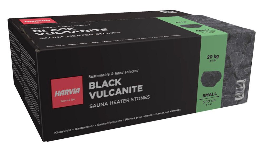 Kerisekivid Harvia must vulkaniit 20 kg, Ø 5–10 cm