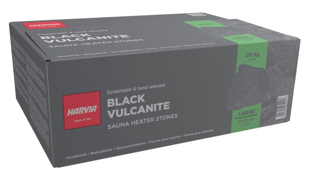 Kerisekivid Harvia must vulkaniit 20 kg, Ø 10–15 cm