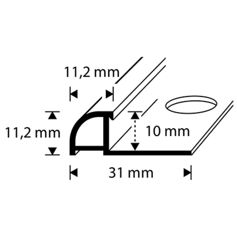 Plaadiliist Dione hall 10 x 2500 mm