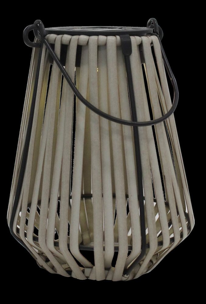 Päikesepatareiga LED-valgusti Ripplatern pruunikasvalge