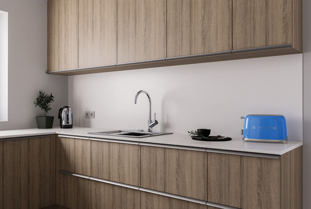 
Näidis alumiinium komposiitplaadile Stocksund Stole U1 matt valge / roster marmor