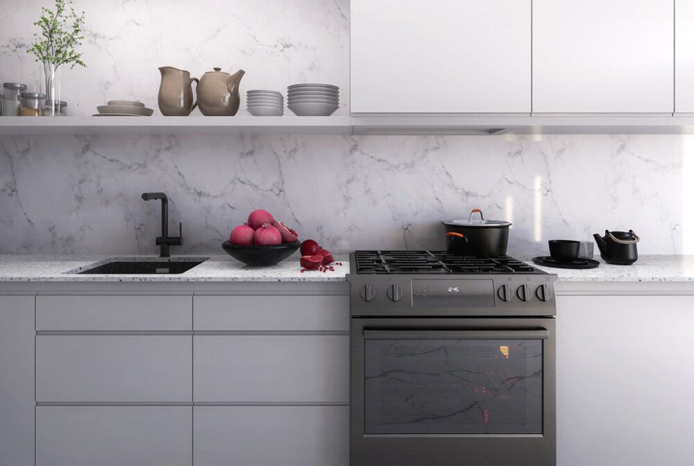 Näidis alumiinium komposiitplaadile Stocksund Stole U3 valge marmor / tume tsement