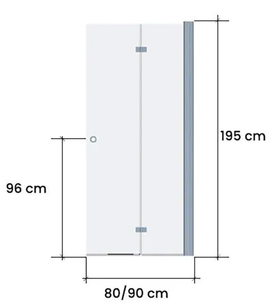 Kokkuvolditav Nordium dušisein 80 x 195 cm kirgas klaas kroom