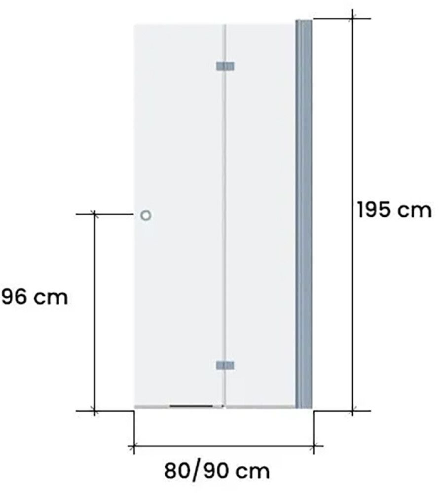 Kokkuvolditav Nordium dušisein 90 x 195 cm hall klaas kroom