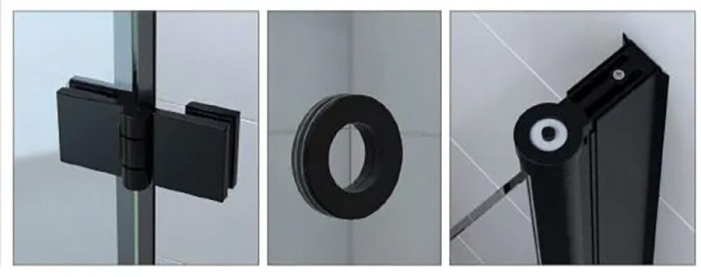 Kokkuvolditav Nordium dušisein 80 x 195 cm kirgas klaas must