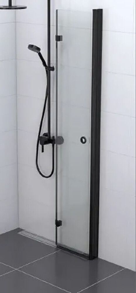 Kokkuvolditav Stocksund dušisein 90 x 195 cm kirgas klaas must