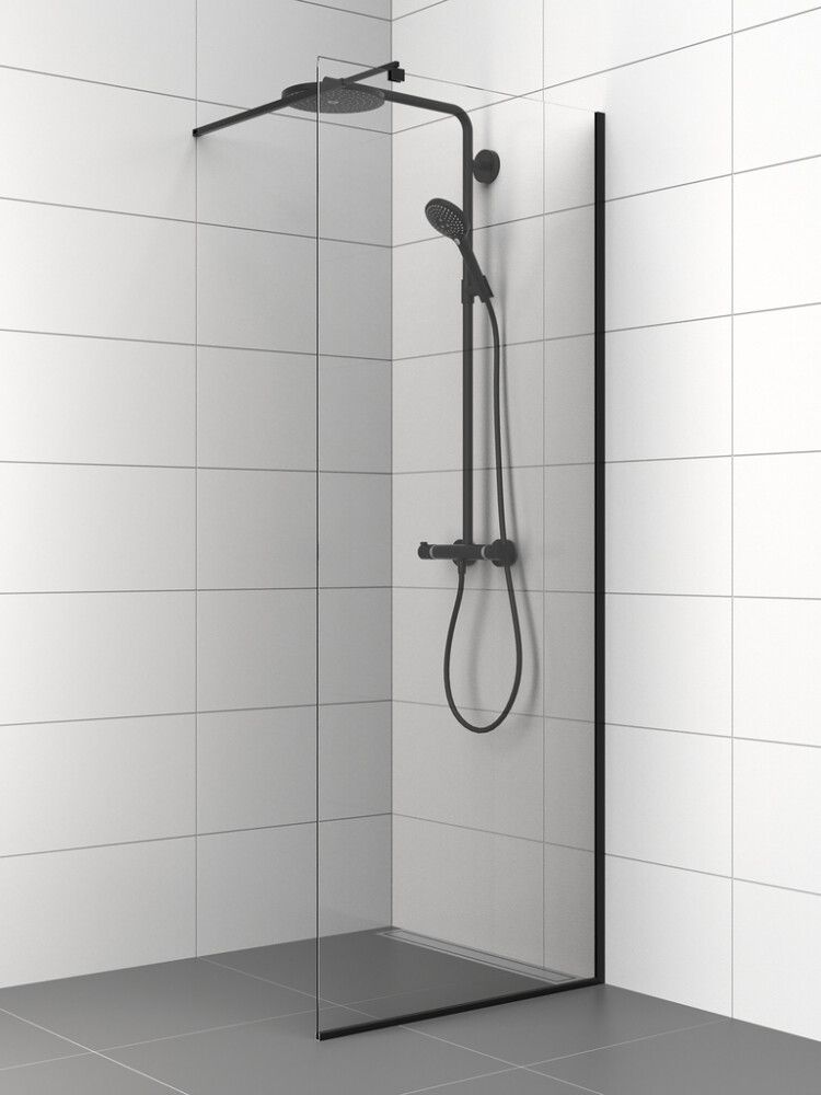 Dušisein fikseeritud Nordium 199,5 cm must 80 cm