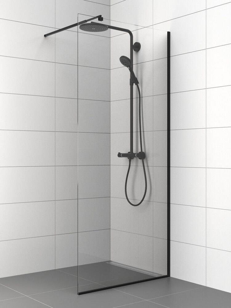 Dušisein fikseeritud Nordium 199,5 cm must 90 cm