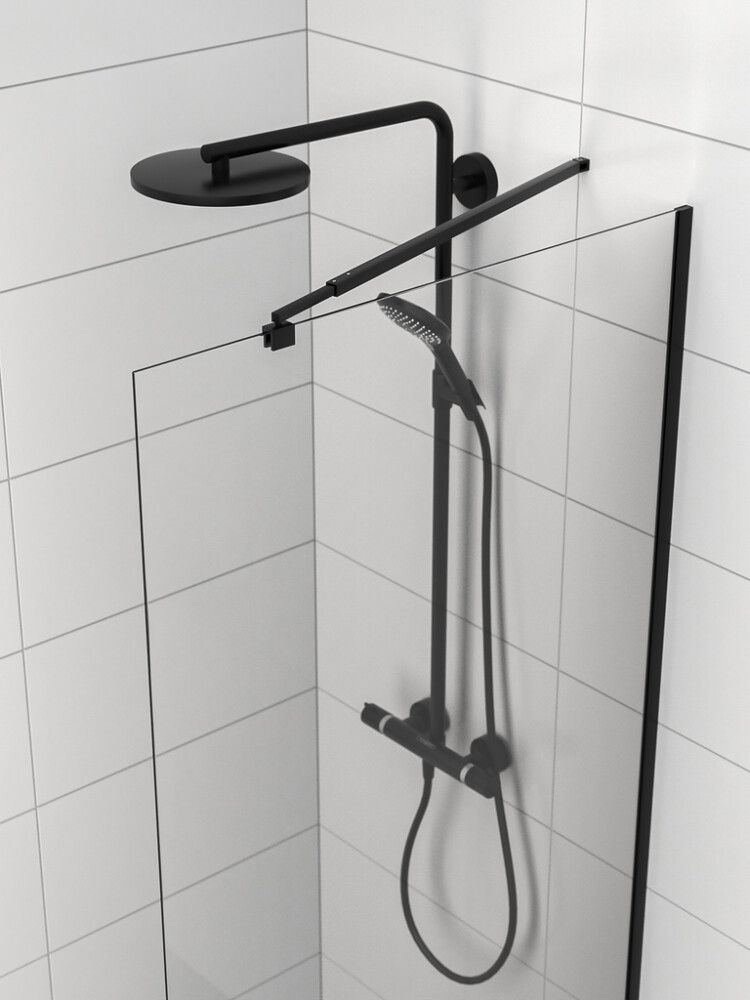 Dušisein fikseeritud Nordium 199,5 cm must 90 cm