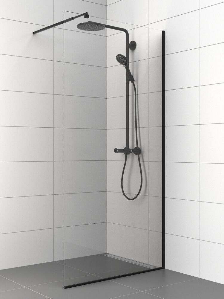 Dušisein fikseeritud Nordium 199,5 cm must 100 cm