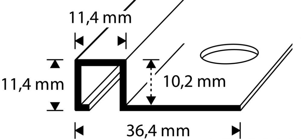 Plaadiliist Dione nelikant hall rustic 10 x 2700 mm