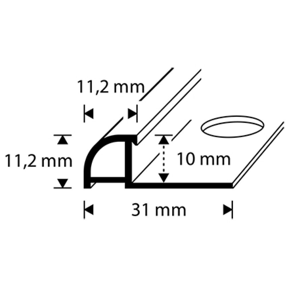 Plaadiliist Dione ümar Mud rustic 10 x 2700 mm