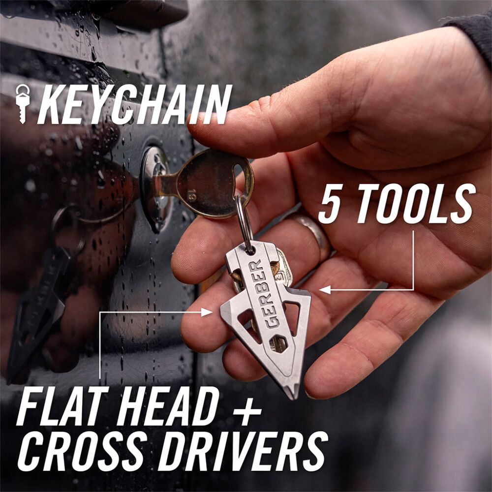 Võtmehoidja-tööriist Gerber Broadhead hõbedane 6 cm