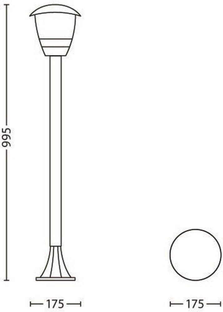 Postvalgusti Philips Creek must 60 W IP44