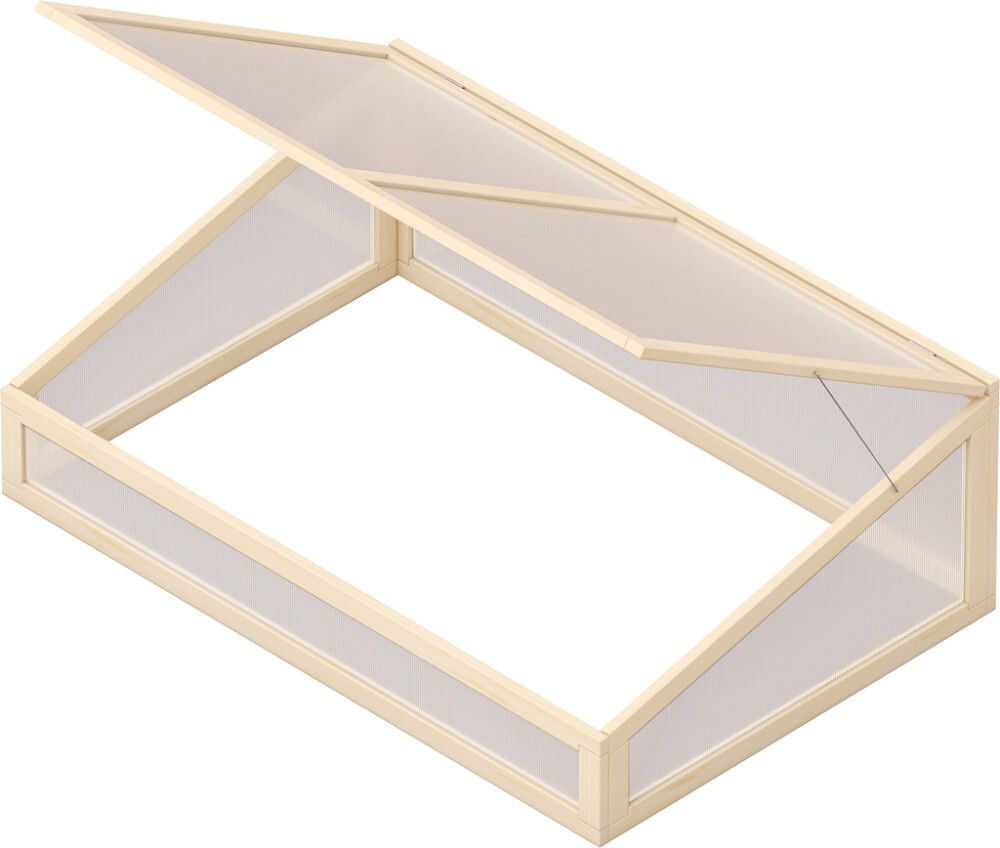 Minikasvuhoone istutuskastile 120 x 80 x 42 cm, naturaalne