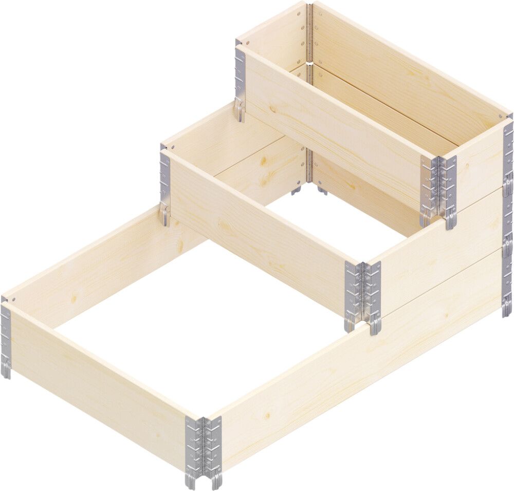 Istutuskastide komplekt 3 tk 120 x 80,80 x 60,80 x 30 cm, naturaalne