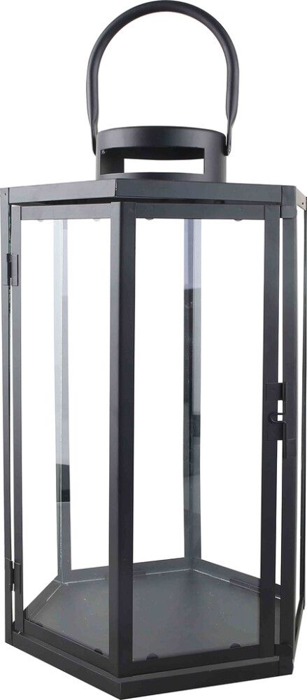 Latern Erika Hexagon 26 x 23 x 41,5 cm, must