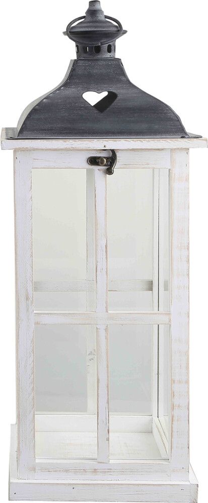 Latern Felicia 19,5 x 19,5 x 50 cm, looduslik valge