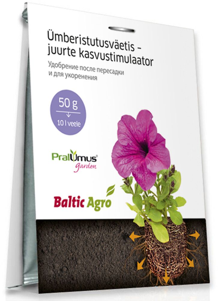 Ümberistutus-juurdumisväetis Pralumus