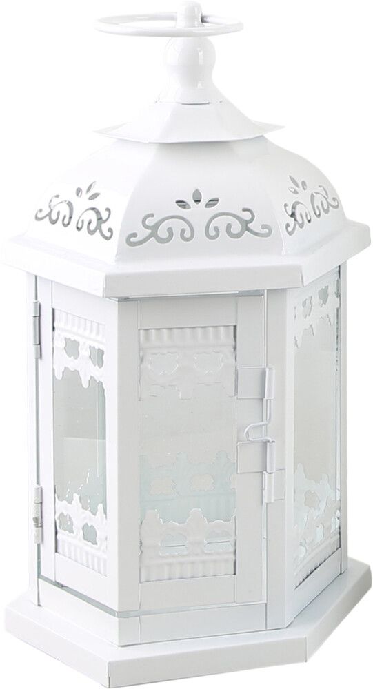 Latern Greta 14 x 16 x 27 cm, valge