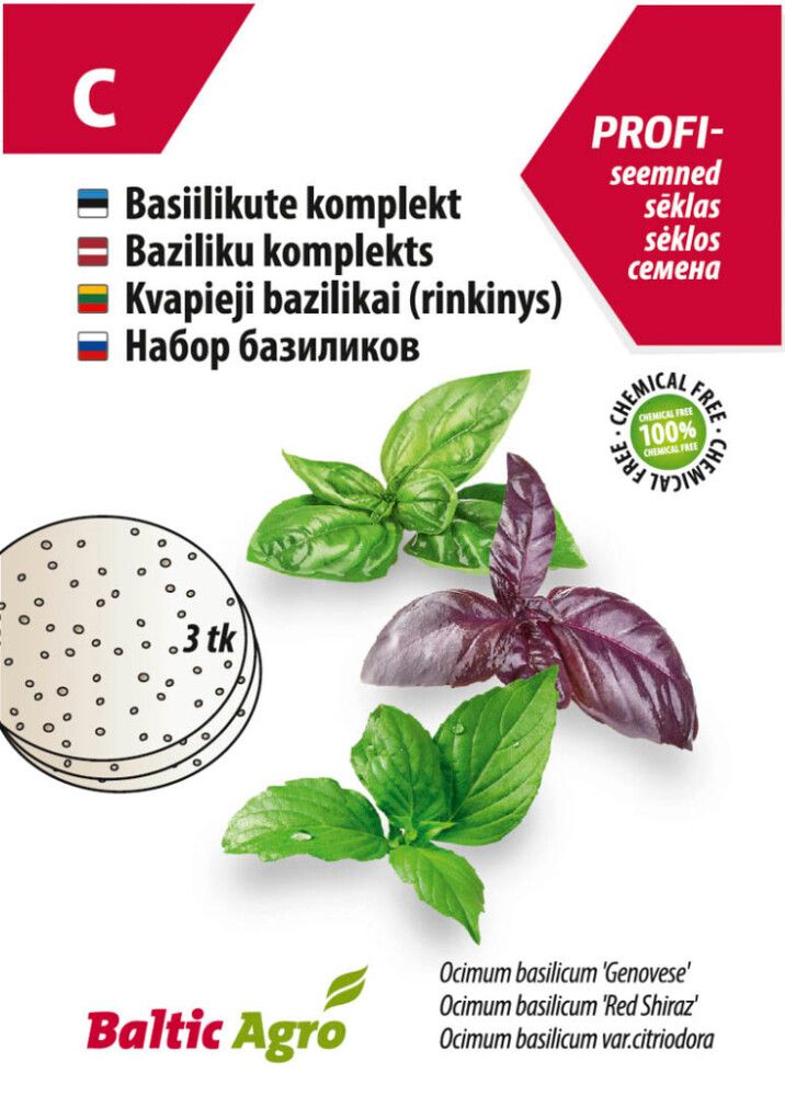 Rohelise, punase, sidrunbasiiliku kettad