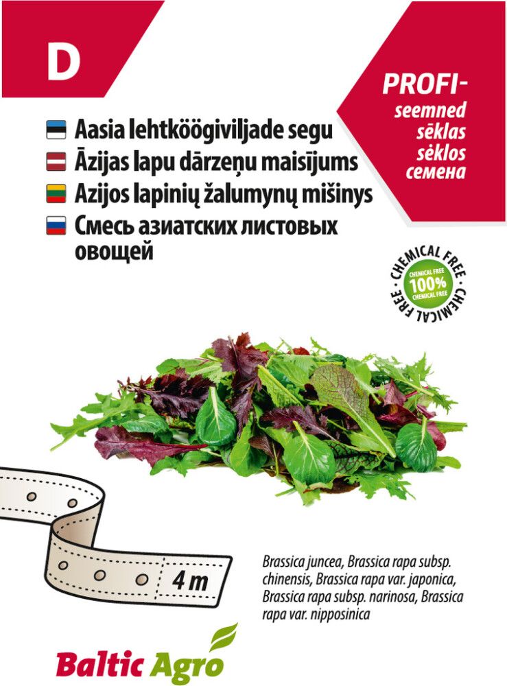 Aasia lehtköögiviljade segu seemnelindil Baltic Agro