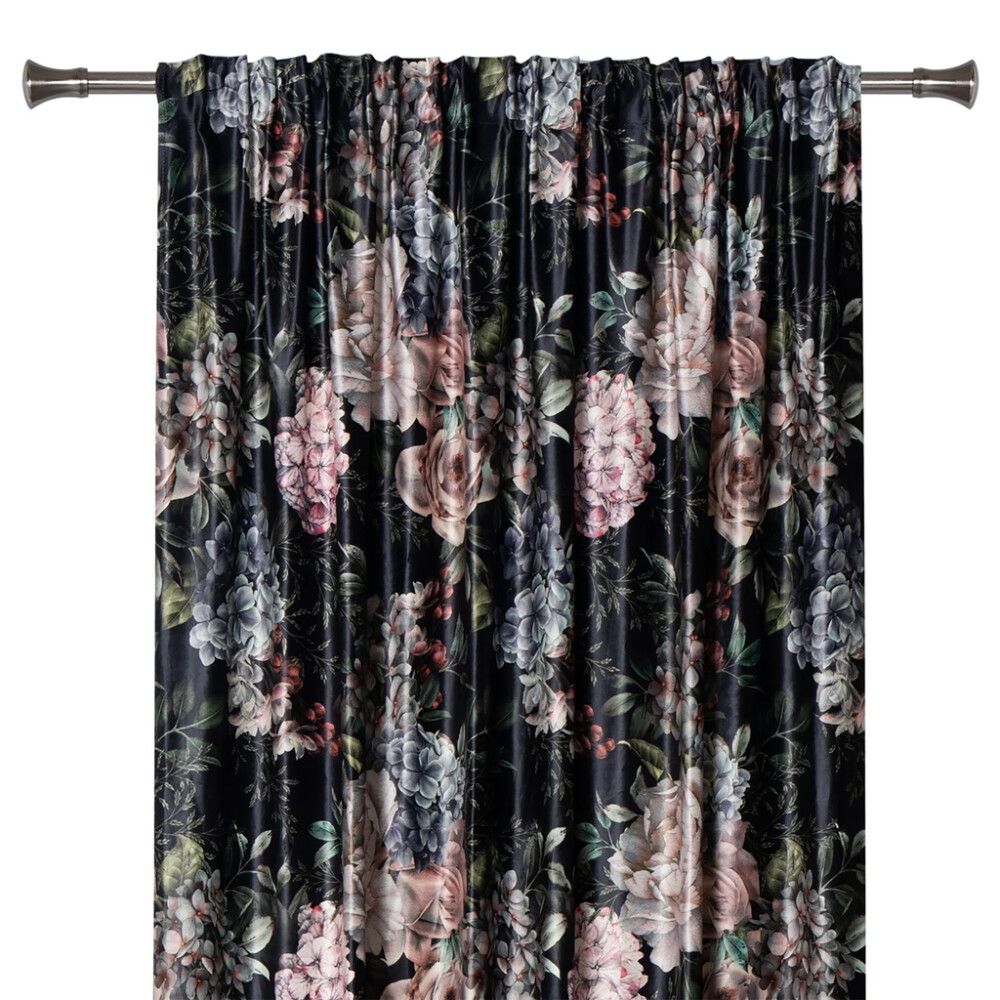 Kardin Hortensia 140 x 260 cm, must