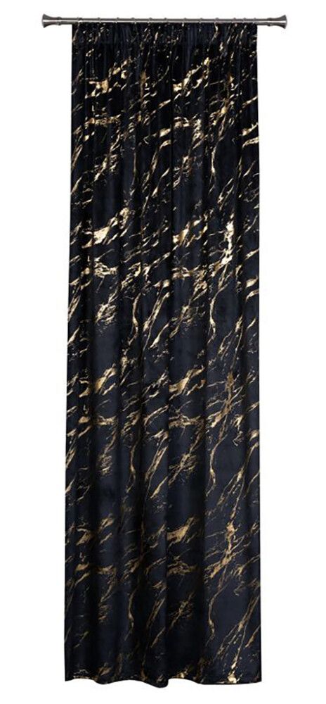 Kardin Storm 140 x 260 cm, must/kuldne