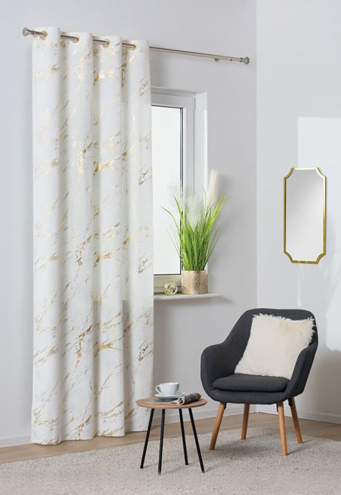 Kardin Storm 140 x 260 cm, valge/kuldne