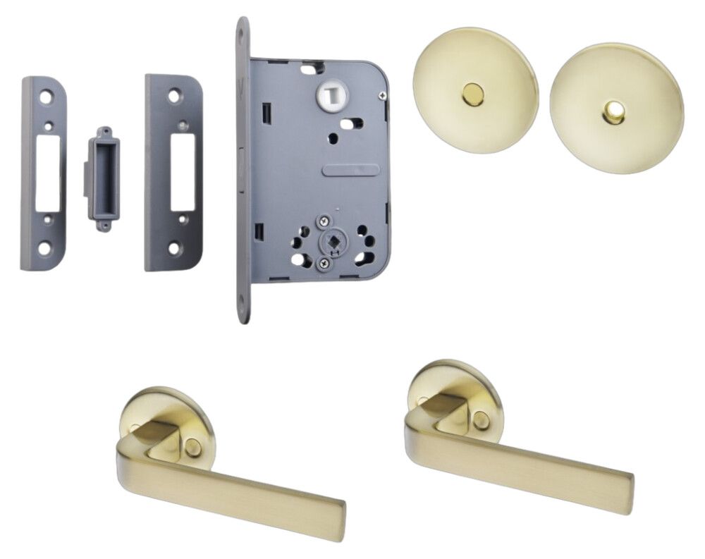 Magnetluku komplekt pimekilbiga Valnes messing satiin