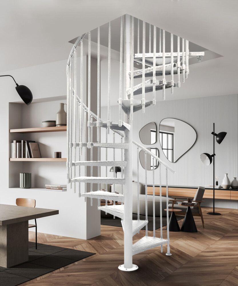 Keerdtrepp Atrium Heavy Metal valge 169 cm