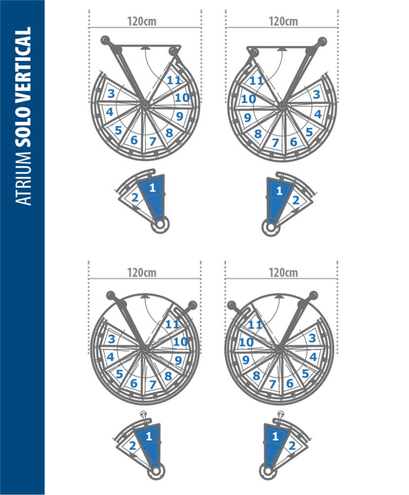 Keerdtrepp Atrium Solo Vertical metall 120 cm Hall