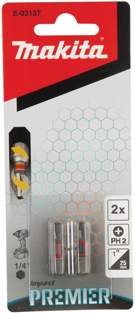 Kruvikeeraja otsikud Makita Torsion Impact Premier PH2 2 tk