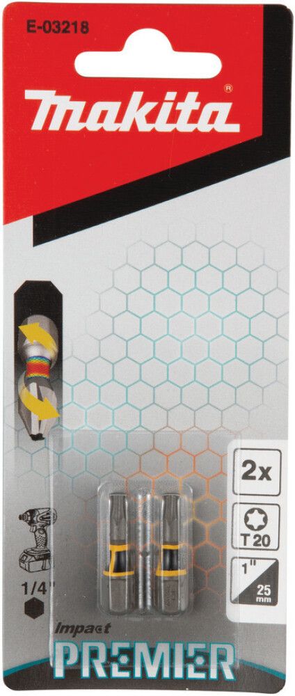 Kruvikeeraja otsikud Makita Torsion Impact Premier T20 2 tk