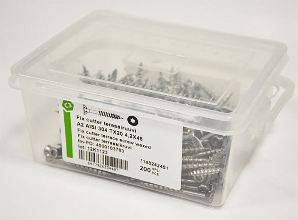 Terrassikruvi 4,2 x 55 mm A2 RST 200 tk