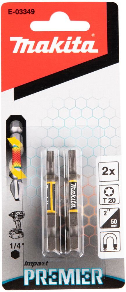 Torsion kruvikeeraja otsakud Makita Impact Premier T20 2 tk