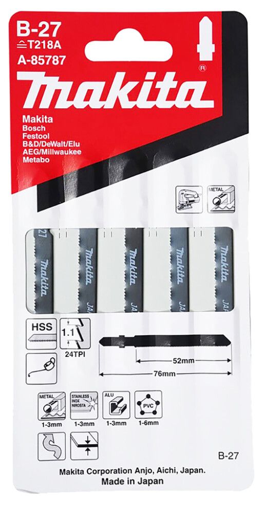 Tikksaetera Makita B-27 HSS 52 mm 5 tk