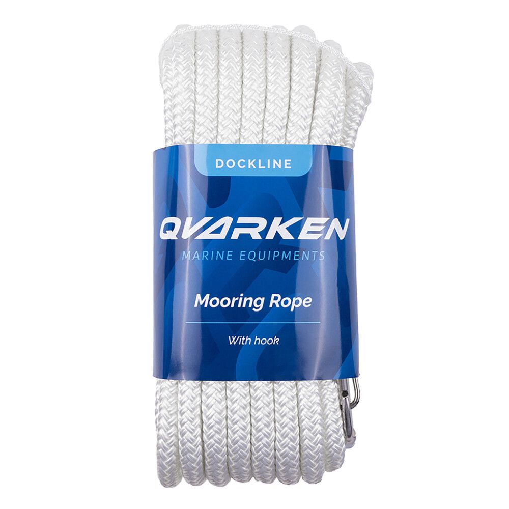 Kinnitusköis Qvarken Dockline karabiiniga valge 10 mm x 6 m